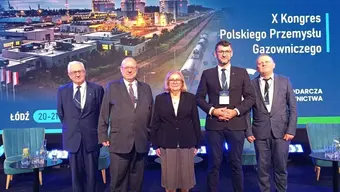 Zdjęcie przedstawiające Władze Naszego Wydziału z przedstawicielami Izby Gospodarczej Gazownictwa
