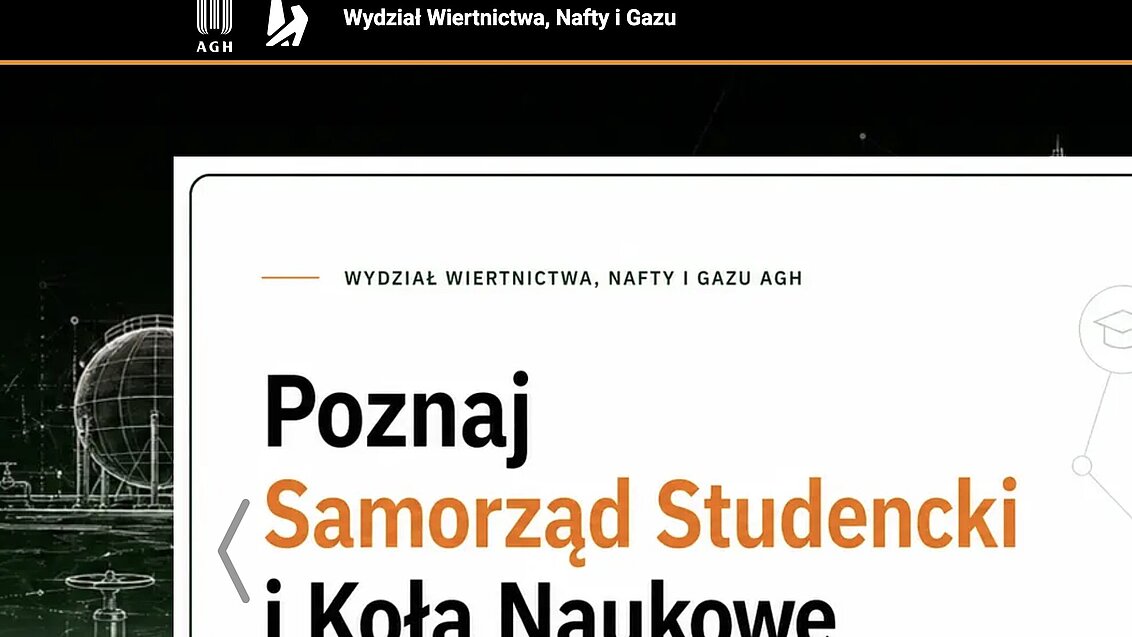 wycinek pulpitu z przeglądarką i elementem interfejsu nowej strony WWNiG