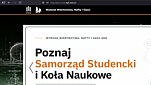 wycinek pulpitu z przeglądarką i elementem interfejsu nowej strony WWNiG